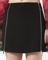 Stylish Black Zip Detail Skirt